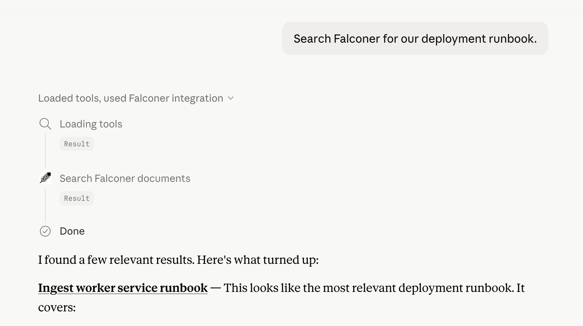 MCP client using Falconer to search documents